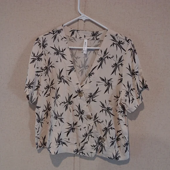 RVCA Farrell - Palm Print Shirt for Womensize L - Picture 2 of 4